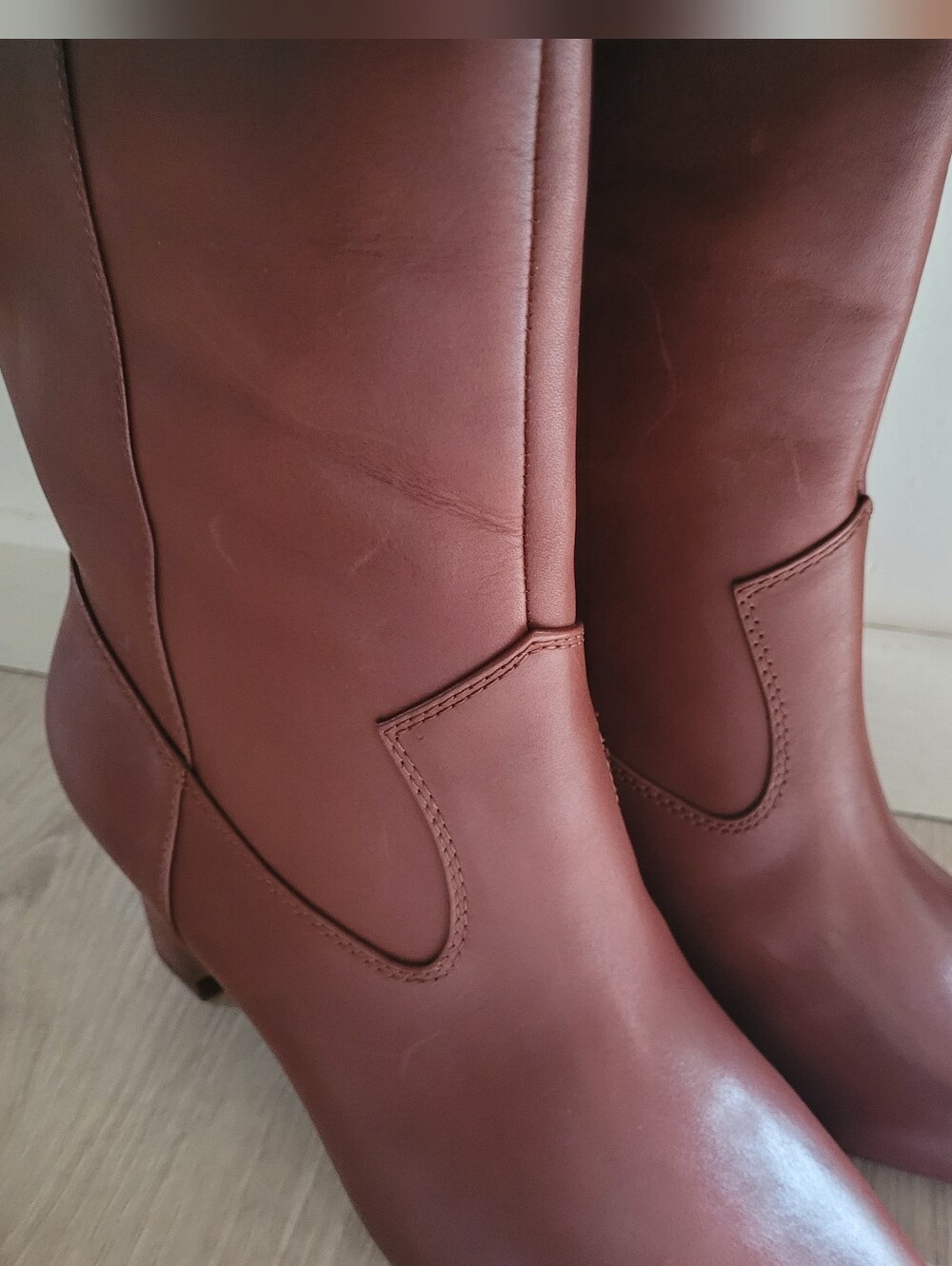 Vince Camuto Leather Shalie Over-The-Knee Boot Chocolate Fade 8W Wide Cuff - Picture 6 of 15